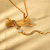 Wholesale Unisex Eyeshaped Geometric Diamond Stainless Steel 18K Gold Plated Threelayer Bracelet