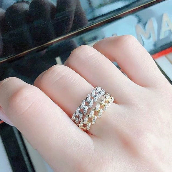 Wholesale Unisex Fashion Copper Zircon Geometric Ring