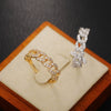 Wholesale Unisex Fashion Copper Zircon Geometric Ring