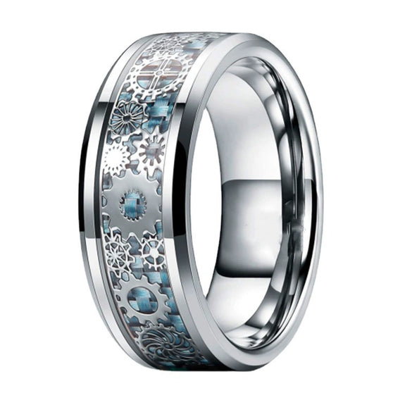 Wholesale Unisex Fashion Creative Silver Gear Stainless Steel Ring With Geometric Pattern