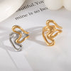 Wholesale Unisex Fashion Geometric Hollow Love Ring In Stainless Steel With Pvd Furnace Vacuum Real Gold Plating