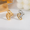Wholesale Unisex Fashion Geometric Hollow Love Ring In Stainless Steel With Pvd Furnace Vacuum Real Gold Plating