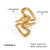 Wholesale Unisex Fashion Geometric Hollow Love Ring In Stainless Steel With Pvd Furnace Vacuum Real Gold Plating