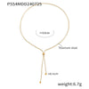 Wholesale Unisex Fashion Geometric Round Bead Pull Buckle Tassel Titanium Steel Electroplated 18K Gold Jewelry Set Of Necklace Bracelet And Anklet