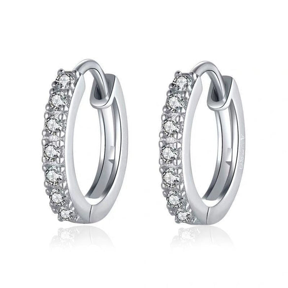 Wholesale Unisex Fashion Zircon And Crystal Earrings In Geometric Style Made Of Alloy With Electroplating Treatment
