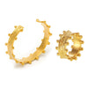 Wholesale Unisex Ferris Wheel Retro Palace Style Asymmetrical Design Jewelry Set Of Open J Ring Bracelet And Earrings In Titanium Steel And Stainless Steel Goldplated