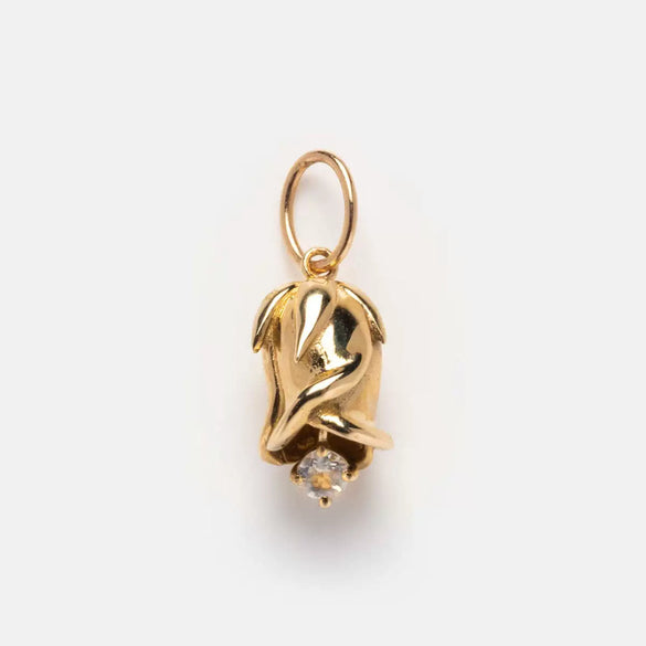 Wholesale Unisex Flower Pattern Copper Necklace With Rhinestone Pendant O Chain Gold Plated