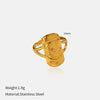 Wholesale Unisex Flower Pattern Stainless Steel Electroplated Ring With Simple Geometric Design