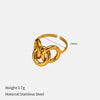 Wholesale Unisex Flower Pattern Stainless Steel Electroplated Ring With Simple Geometric Design