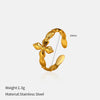Wholesale Unisex Flower Pattern Stainless Steel Electroplated Ring With Simple Geometric Design
