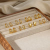 Wholesale Unisex Geometric And Heartshaped Copper Goldplated Earrings