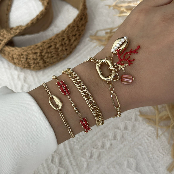 Wholesale Unisex Geometric Animal Zodiac Alloy Electroplated Pendant Bracelet Set