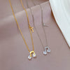 Wholesale Unisex Geometric Cartoon Plant Flowers Style Electroplated Titanium Steel Necklace