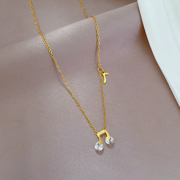 Wholesale Unisex Geometric Cartoon Plant Flowers Style Electroplated Titanium Steel Necklace
