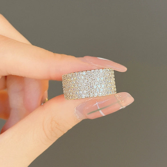 Wholesale Unisex Geometric Copper Diamond Ring With Zircon In Light Luxury Style