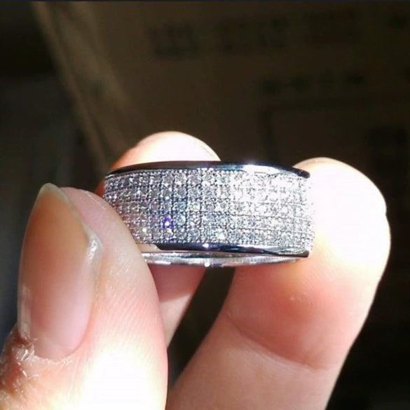 Wholesale Unisex Geometric Copper Diamond Ring With Zircon Light Luxury Style