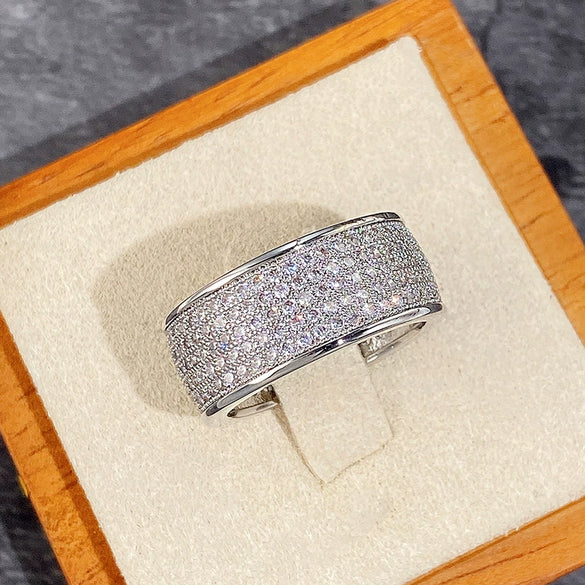 Wholesale Unisex Geometric Copper Diamond Ring With Zircon Light Luxury Style