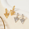 Wholesale Unisex Geometric Copper Earrings With Heart Shape And Rhombus Pattern