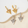 Wholesale Unisex Geometric Copper Earrings With Heart Shape And Rhombus Pattern