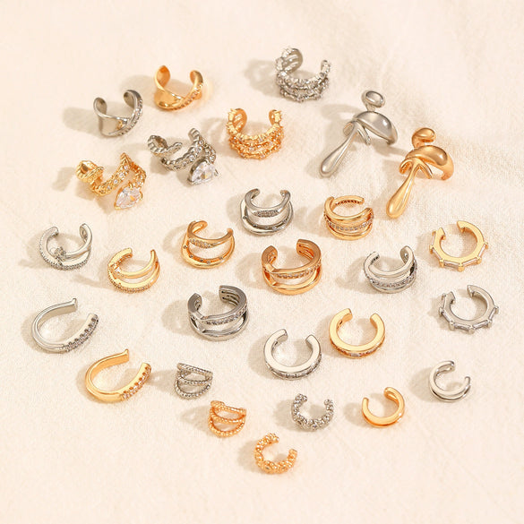 Wholesale Unisex Geometric Copper Goldplated Ear Clips