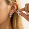 Wholesale Unisex Geometric Copper Steel Electroplated Zirconencrusted Fashion Casual Earrings