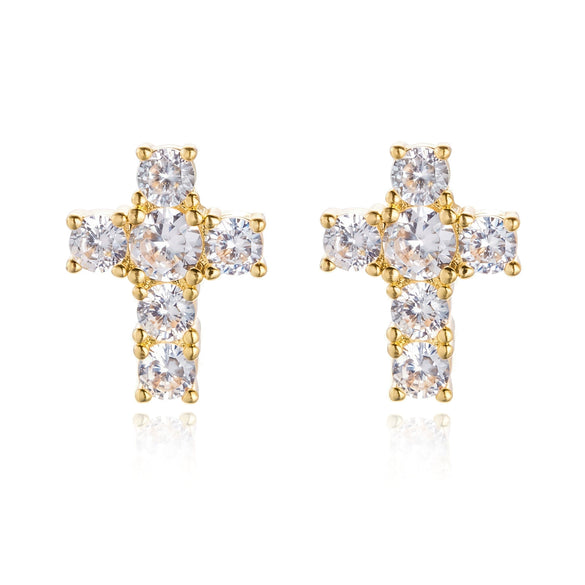 Wholesale Unisex Geometric Copper Steel Electroplated Zirconencrusted Fashion Casual Earrings