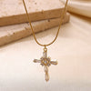 Wholesale Unisex Geometric Cross Necklace Made Of Environmentally Friendly Copper With Gold Electroplating