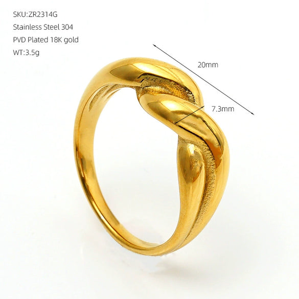 Wholesale Unisex Geometric Cross Stainless Steel Electroplated Ring Fashion Accessory