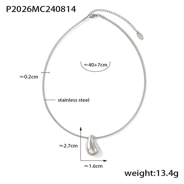 Wholesale Unisex Geometric Drop Shape Stainless Steel 18K Gold Plated Pendant Collar