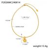 Wholesale Unisex Geometric Drop Shape Stainless Steel 18K Gold Plated Pendant Collar