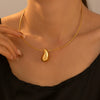 Wholesale Unisex Geometric Drop Shape Stainless Steel 18K Gold Plated Pendant Collar