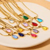 Wholesale Unisex Geometric Dropshaped Titanium Steel Snake Bone Chain 18K Goldplated Necklace
