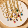 Wholesale Unisex Geometric Dropshaped Titanium Steel Snake Bone Chain 18K Goldplated Necklace