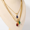 Wholesale Unisex Geometric Dropshaped Titanium Steel Snake Bone Chain 18K Goldplated Necklace
