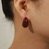 Wholesale Unisex Geometric Electroplated Copper Earrings With Hollow Water Drop Design