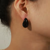 Wholesale Unisex Geometric Electroplated Copper Earrings With Hollow Water Drop Design