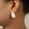 Wholesale Unisex Geometric Electroplated Copper Earrings With Hollow Water Drop Design