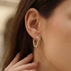 Wholesale Unisex Geometric Electroplated Stainless Steel Heartshaped Twist Ear Hoops Jewelry