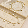 Wholesale Unisex Geometric Electroplated Stainless Steel Hexagonal Shell Necklace And Bracelet Set