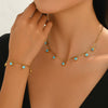Wholesale Unisex Geometric Electroplated Stainless Steel Hexagonal Shell Necklace And Bracelet Set