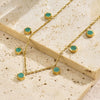 Wholesale Unisex Geometric Electroplated Stainless Steel Hexagonal Shell Necklace And Bracelet Set