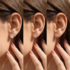 Wholesale Unisex Geometric Electroplated 316 Stainless Steel Peach Heart Single Diamond Earrings