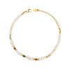 Wholesale Unisex Geometric Electroplated Titanium Steel And Freshwater Pearl Bracelet With Colorful Design