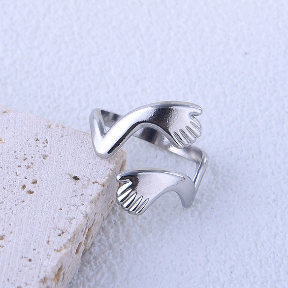 Wholesale Unisex Geometric Electroplated Titanium Steel Ring