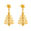 Wholesale Unisex Geometric Ferris Wheel And Tree Of Life Hollow Earrings Titanium Steel 18K Gold Plated
