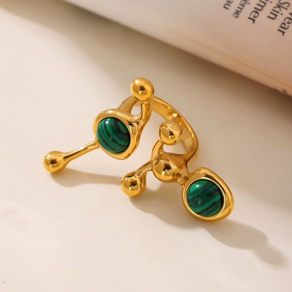 Wholesale Unisex Geometric Ferris Wheel Cshaped Titanium Steel Electroplated Ring