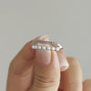 Wholesale Unisex Geometric Ferris Wheel Inlaid Colored Zircon Row Drill Ring With Imitation Pearls Titanium Steel Gold Plated Jewelry