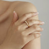 Wholesale Unisex Geometric Ferris Wheel Inlaid Colored Zircon Row Drill Ring With Imitation Pearls Titanium Steel Gold Plated Jewelry