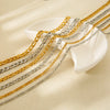 Wholesale Unisex Geometric Figaro Chain Stainless Steel And Titanium Steel Necklace With 18K Gold Electroplating