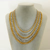 Wholesale Unisex Geometric Figaro Chain Stainless Steel And Titanium Steel Necklace With 18K Gold Electroplating